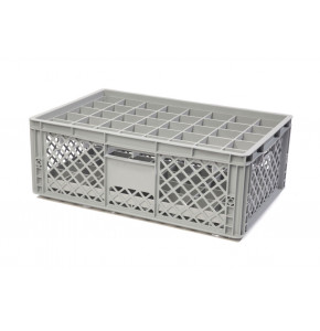 Ventilated glassware storage case with 40 compartments - Height 20.5 cm