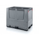 Folding solid plastic pallet container with 3 skids - KLG 1208K