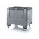Folding solid plastic pallet container with 4 wheels - KLG 1210R