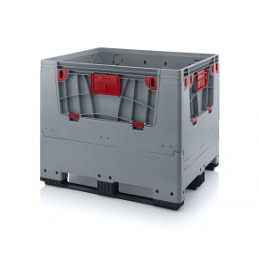 Pallet container with opening flaps and 3 skids - KLK1210K