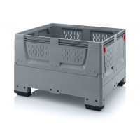 Folding ventilated pallet container with 4 feet - KSO 1210
