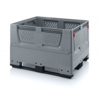 Folding ventilated pallet container with 3 skids - KSO 1210K