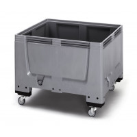 Solid plastic pallet container with 4 wheels - MBG 1210R