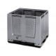 Ventilated pallet container with 3 skids - MBO 1210K