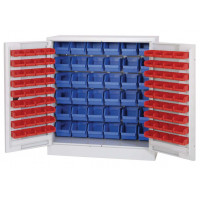 Storage cabinet for bins