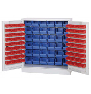 Storage cabinet for bins