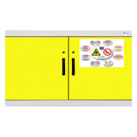Armoire équipée de sécurité 105 min sous paillasse - 2 portes Jaunes
