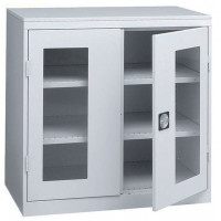 Counter cabinet 2 glass doors -2 fixed shelves- 1200 x 100 x 500 mm