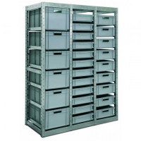 Bare shelving kit for euro containers - 3 columns
