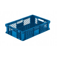 Perforated Euro plastic containers blue - 600x400xH135 mm