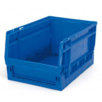 Stackable folding semi open fronted plastic storage box bleu - 336 x 216 x 175 mm - 8,5 L