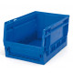 Stackable folding semi open fronted plastic storage box bleu - 420 x 270 x 200 mm - 15 L