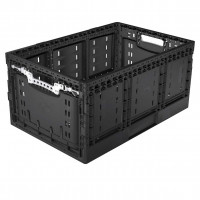 Foldable crate with active lock system - 59 L