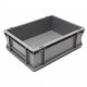Solid euro Container- 400 x 300 x H120 -  Eurobox  Dark Gray