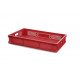 Perforated Euro plastic containers red - 600x400xH90 mm