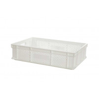 Perforated Euro plastic containers white - 600x400xH135 mm