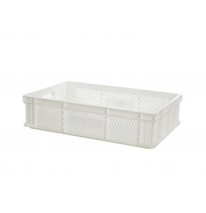 Perforated Euro plastic containers white - 600x400xH135 mm
