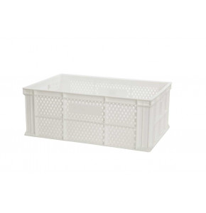 Perforated Euro plastic containers white - 600x400xH220 mm