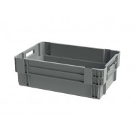 Grey solid stack & nest container - 600x400xH200