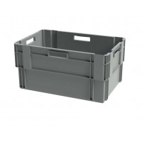 Grey solid stack & nest container - 600x400xH300