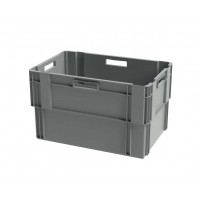 Grey solid stack & nest container - 600x400xH360