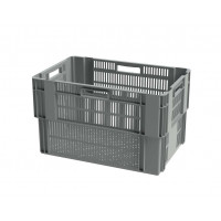 Grey ventilated stack & nest containers - 600x400xH360