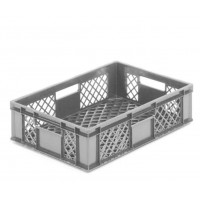 Grey ventilated food container - 600 x 400 x 150 mm