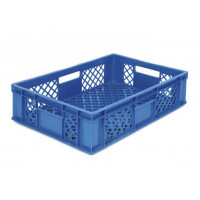 Bac alimentaire BLEU - parois et fond ajourés - 600 x 400 x 150 mm