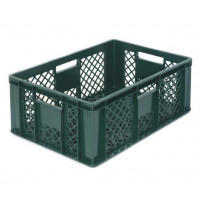 Green ventilated food container - 600 x 400 x 240 mm