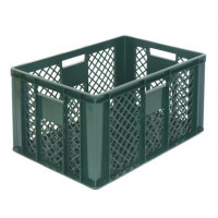 Green ventilated food container - 600 x 400 x 320 mm