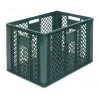 Bac alimentaire VERT - parois et fond ajourés - 600 x 400 x 410 mm