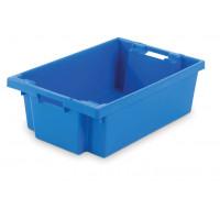 Stack and nest container -  Solid -   600 x 400 x H200 mm - blue