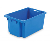 Stack and nest container - Solid - 600 x 400 x H300 - Blue 