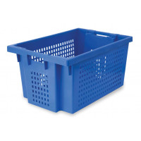 Stack and nest container - Ventilated - 600 x 400 x H300 - Blue