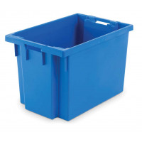 Stack and nest container - Solid - 600 x 400 x H400 - Blue