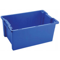 Stack and nest container - Solid - 600 x 400 x H270 mm - Blue