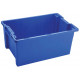 Stack and nest container - Solid - 600 x 400 x H270 mm - Blue