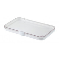 Plastic assortment box with white base and clear lid - 190x126xH18 mm
