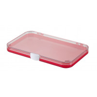 Plastic assortment box with red base and clear lid - 190x126xH18 mm
