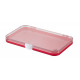 Plastic assortment box with red base and clear lid - 190x126xH18 mm