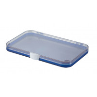 Plastic assortment box with dark blue base and clear lid - 190x126xH18 mm