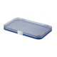 Plastic assortment box with dark blue base and clear lid - 190x126xH18 mm