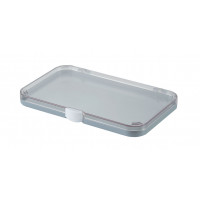 Plastic assortment box with grey base and clear lid - 190x126xH18 mm