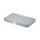 Plastic assortment box with grey base and clear lid - 190x126xH18 mm