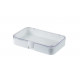 Plastic assortment box with white base and clear lid - 190x126xH37 mm