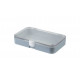 Plastic assortment box with grey base and clear lid - 190x126xH37 mm