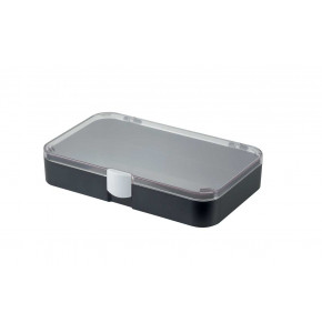 Boite compartimentable 190x126xH37 mm - Base noire couvercle transparent