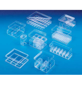 Crystal plastic box with compartments