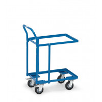 Shelved roller with open frame and push bar - 250 kg