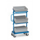 Storage trolley with open frame, utiltable surfaces and boxes - 200 kg